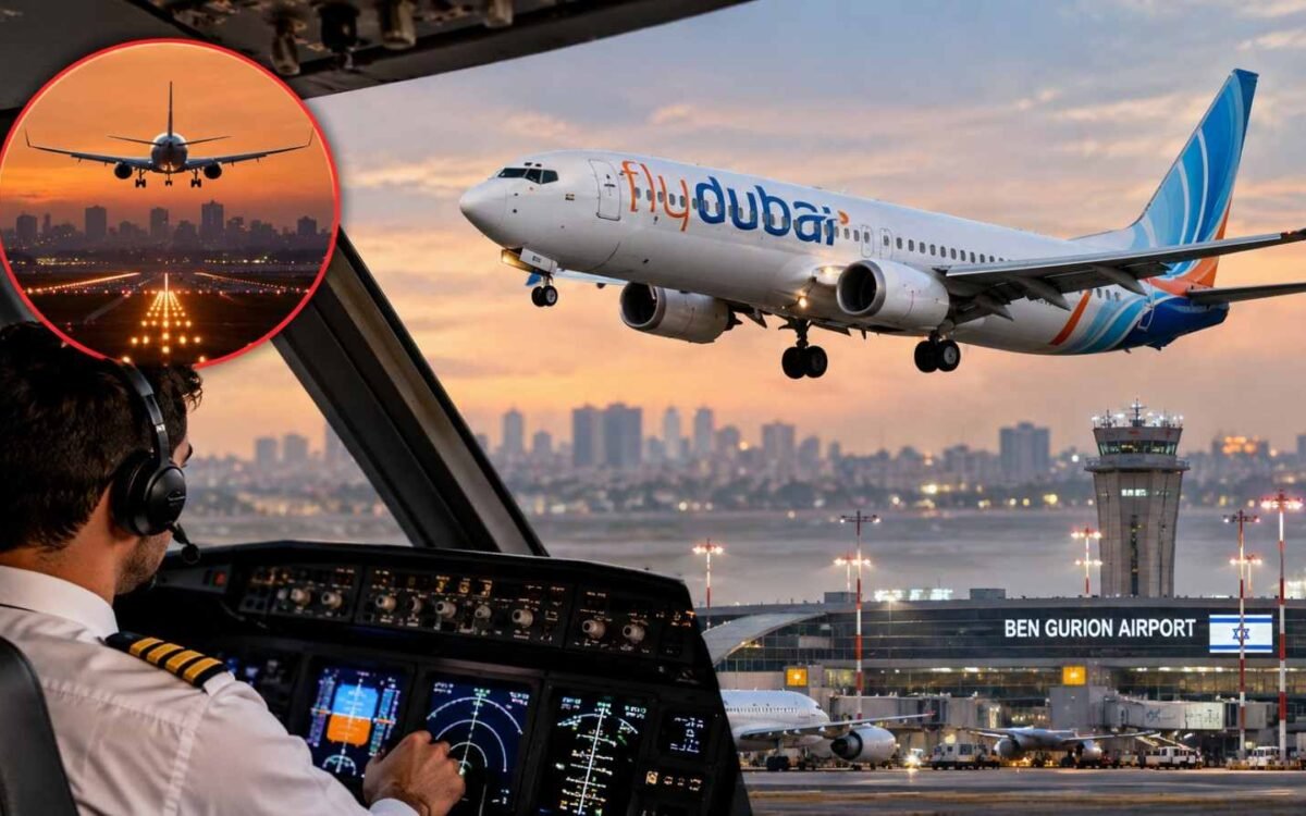 Flydubai Approach Over Ben Gurion Airport-100kb